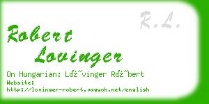 robert lovinger business card